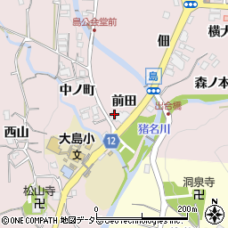 兵庫県川辺郡猪名川町島前田周辺の地図