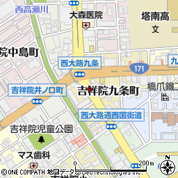 京都府京都市南区吉祥院九条町周辺の地図
