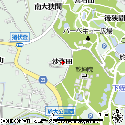 愛知県知多郡東浦町緒川沙弥田周辺の地図
