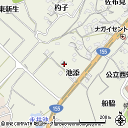 愛知県知多市新知池添周辺の地図