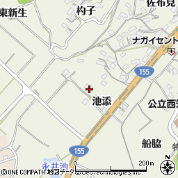 愛知県知多市新知（池添）周辺の地図