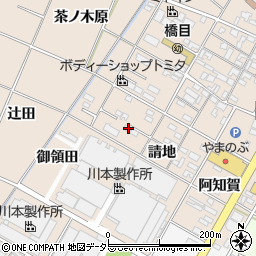 愛知県岡崎市橋目町請地72周辺の地図