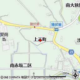 愛知県知多郡東浦町緒川上三町周辺の地図