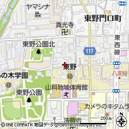 京都府京都市山科区東野百拍子町43周辺の地図