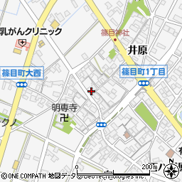 愛知県安城市篠目町本郷周辺の地図