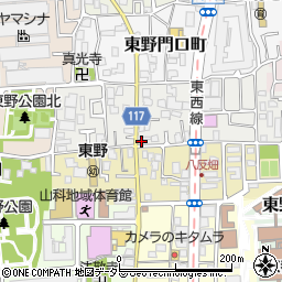 京都府京都市山科区東野百拍子町34周辺の地図
