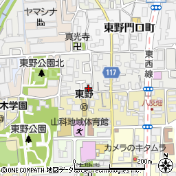 京都府京都市山科区東野百拍子町42周辺の地図