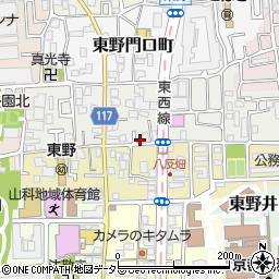 京都府京都市山科区東野百拍子町26周辺の地図