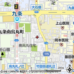 京都府京都市南区東九条西御霊町21周辺の地図