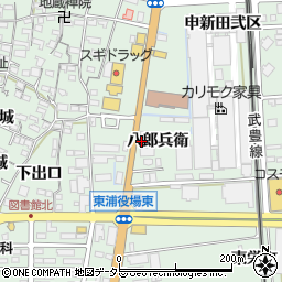 愛知県知多郡東浦町緒川八郎兵衛周辺の地図