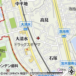 愛知県東海市加木屋町高見107周辺の地図