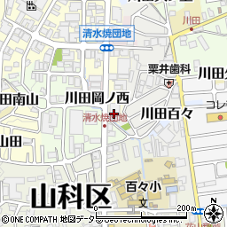 京都府京都市山科区川田清水焼団地町7-5周辺の地図