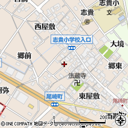 愛知県安城市尾崎町（中屋敷）周辺の地図