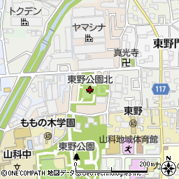 東野公園北周辺の地図