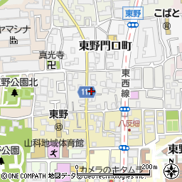 京都府京都市山科区東野百拍子町周辺の地図