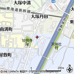 京都府京都市山科区大塚大岩3周辺の地図