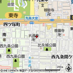 京都府京都市南区西九条比永城町50周辺の地図