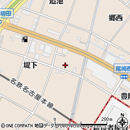 愛知県安城市尾崎町堤下19周辺の地図