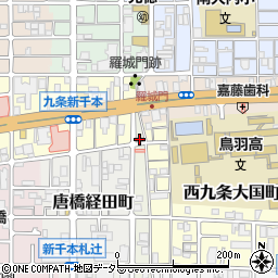 京都羅城門郵便局周辺の地図
