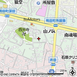 愛知県岡崎市鴨田町山ノ圦28周辺の地図