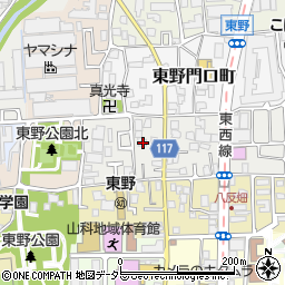 京都府京都市山科区東野百拍子町36周辺の地図