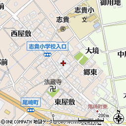 愛知県安城市尾崎町北屋敷周辺の地図