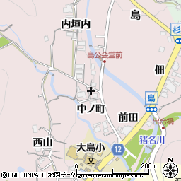 兵庫県猪名川町（川辺郡）島（中ノ町）周辺の地図