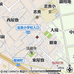愛知県安城市尾崎町（北屋敷）周辺の地図