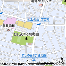 愛知県知多市にしの台周辺の地図