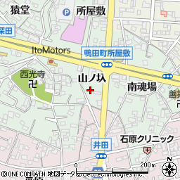 愛知県岡崎市鴨田町山ノ圦周辺の地図