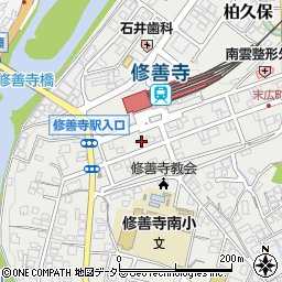 魚梅　修善寺駅前店周辺の地図