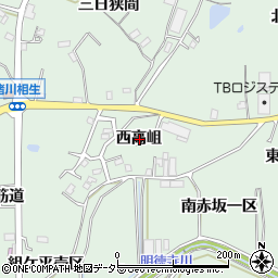 愛知県知多郡東浦町緒川西高岨周辺の地図