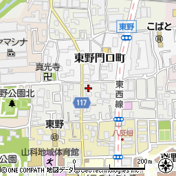 京都府京都市山科区東野百拍子町33周辺の地図