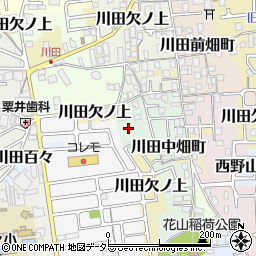京都府京都市山科区川田中畑町周辺の地図