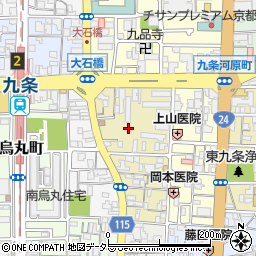 京都府京都市南区東九条中御霊町周辺の地図