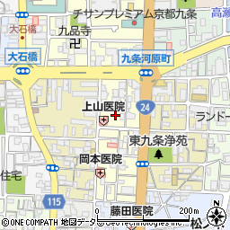京都府京都市南区東九条東御霊町周辺の地図