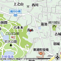 愛知県知多郡東浦町緒川青木周辺の地図