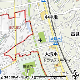 愛知県東海市加木屋町大清水周辺の地図
