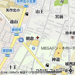 愛知県岡崎市舳越町朝倉周辺の地図