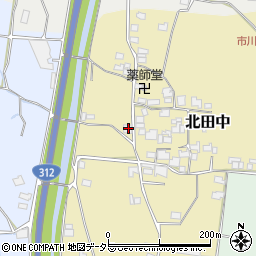 兵庫県神崎郡市川町北田中32周辺の地図