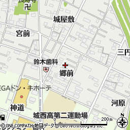 愛知県岡崎市森越町郷前周辺の地図