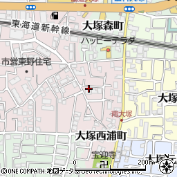 京都府京都市山科区大塚西浦町10周辺の地図
