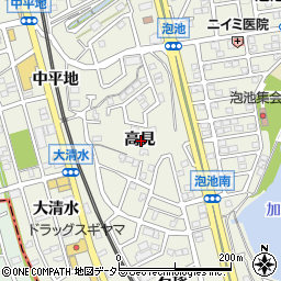 愛知県東海市加木屋町高見周辺の地図