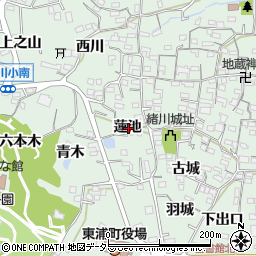 愛知県知多郡東浦町緒川蓮池周辺の地図