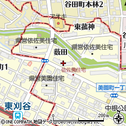 愛知県安城市美園町薮田周辺の地図