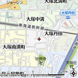 京都府京都市山科区大塚丹田周辺の地図
