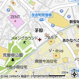愛知県安城市住吉町（茅原）周辺の地図