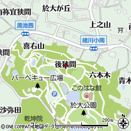 愛知県知多郡東浦町緒川後狭間周辺の地図