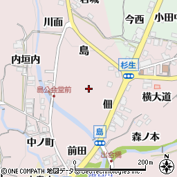 兵庫県川辺郡猪名川町島周辺の地図
