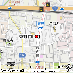 京都府京都市山科区東野門口町周辺の地図
